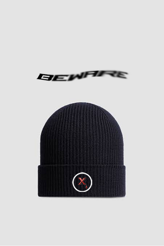 "X" Satin-Lined Beanie - Absolute Black