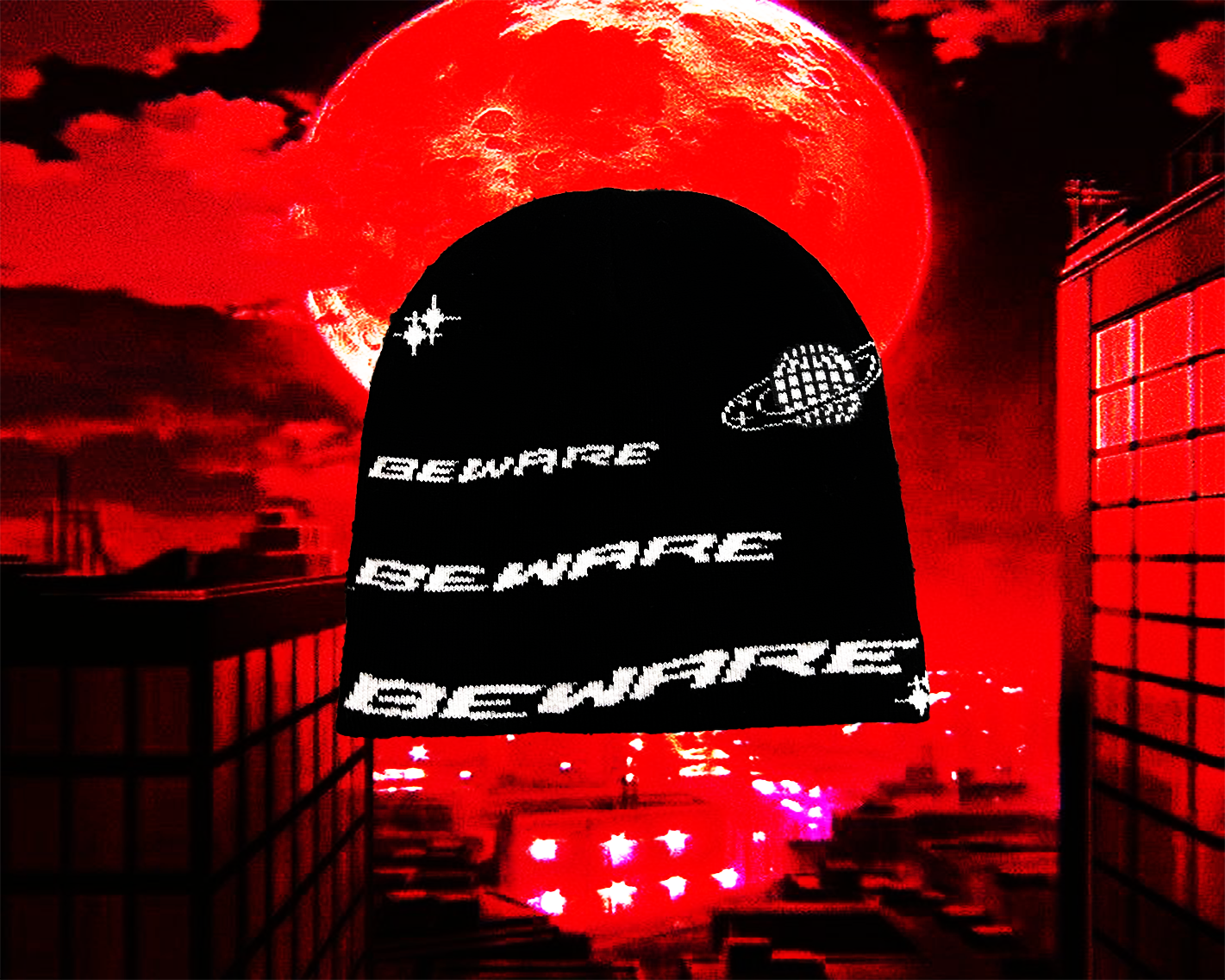 Satin-Lined Beanie- Bloody Red