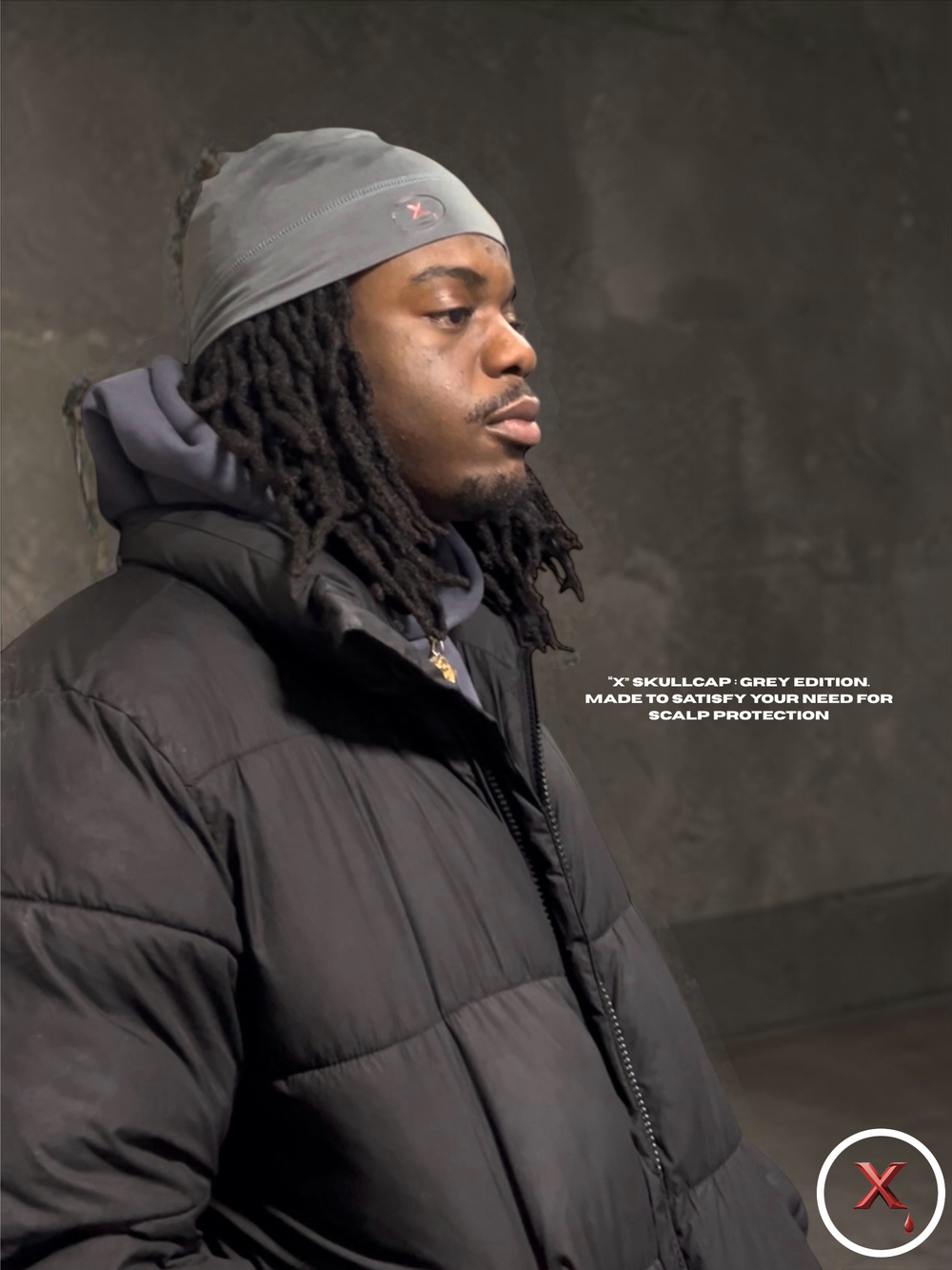 "X" Protective Skullcap GRAY