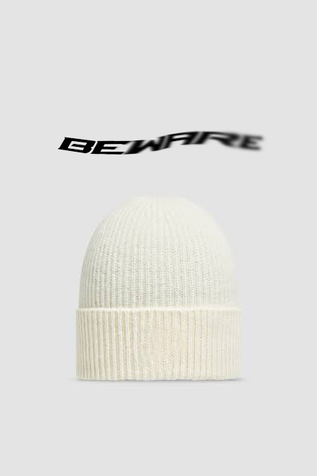 "X" Satin-Lined Beanie - Crème