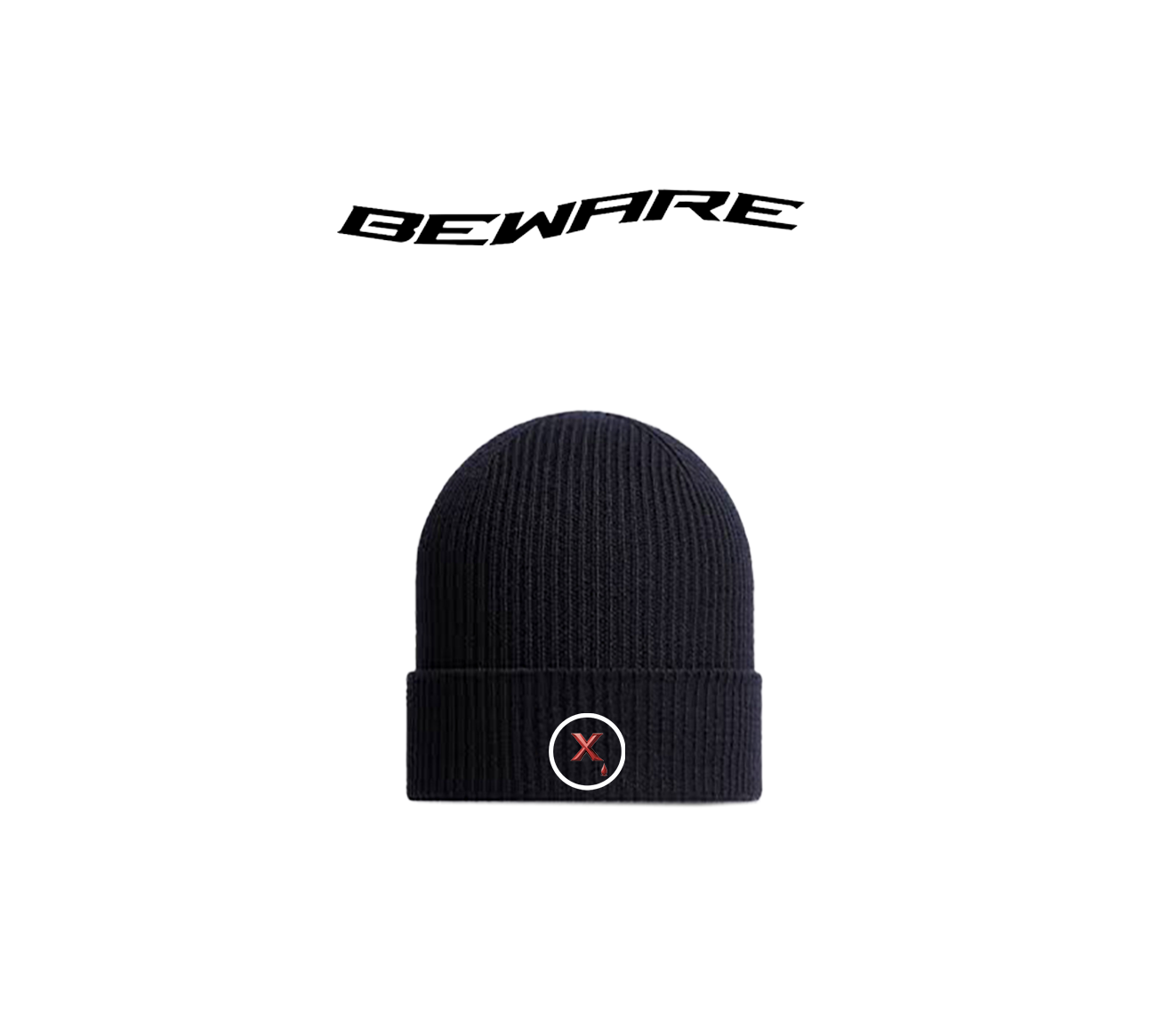 "X" Satin-Lined Beanie - Absolute Black
